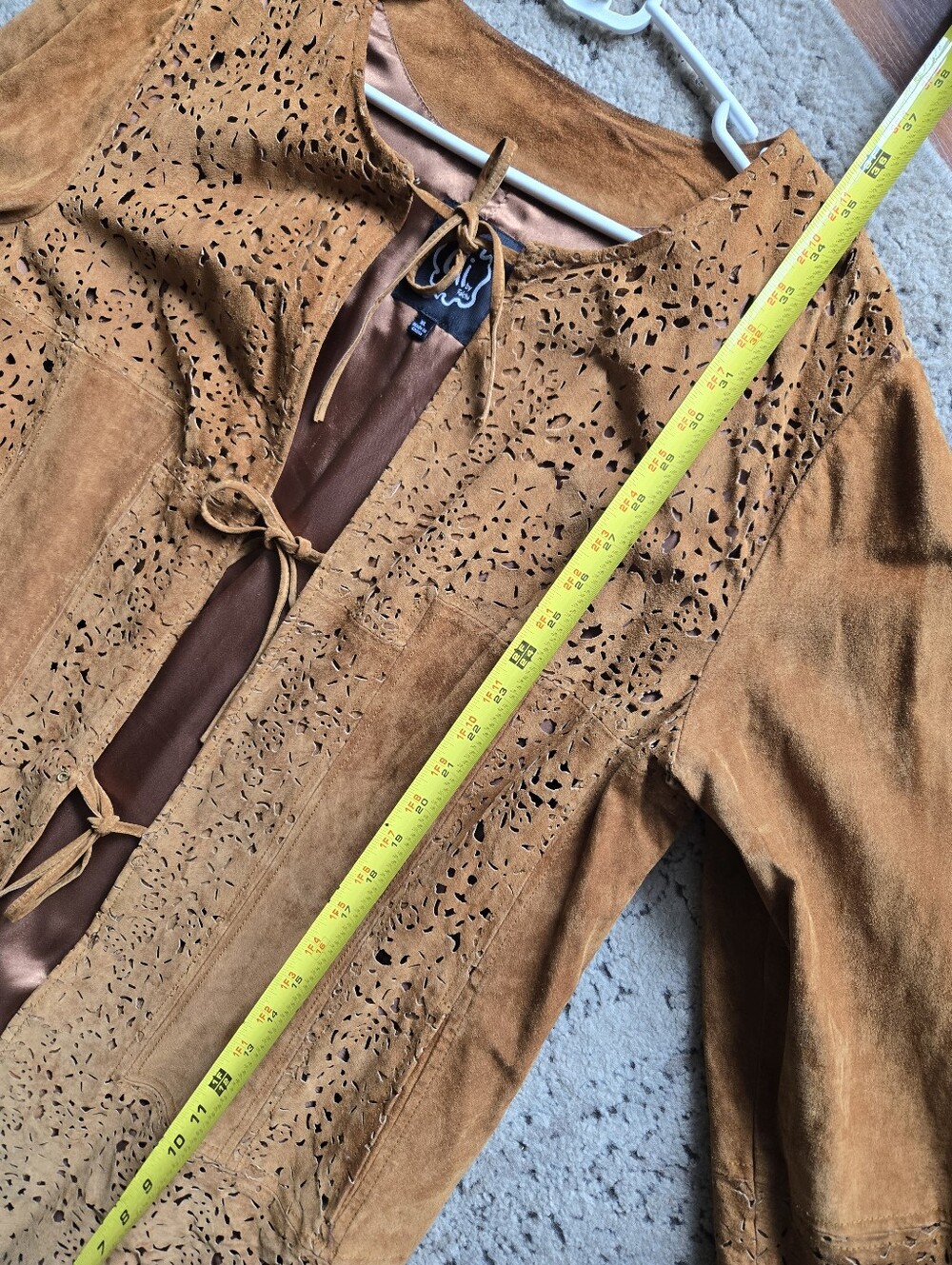 Vintage Leather Suede Jacket Chi By Falchi - Picture 6 of 8